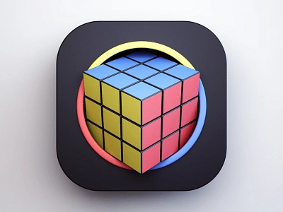 Rubik's Cube 3d app cube design game icon icon design ios rubiks cube webshocker