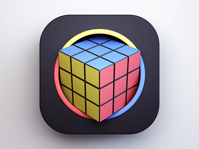 Rubik's Cube 3d app cube design game icon icon design ios rubiks cube webshocker
