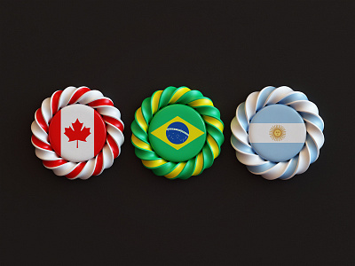 Flags 3d app argentina badge brasil canada country design flags game icon webshocker