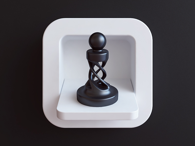 Chess pawn render 3d board games ios app game icon design icon webshocker chess