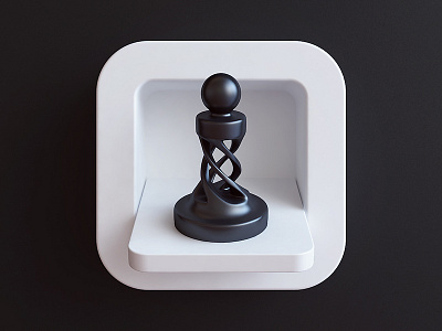 Chess 3d app board games chess game icon icon design ios pawn render webshocker