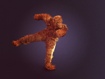 Dance - fur 3d animation dance fur hair loop physics render simulation webshocker