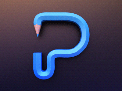 P[encil] 3d alphabet animation design font letter lettering motion p pencil twist webshocker