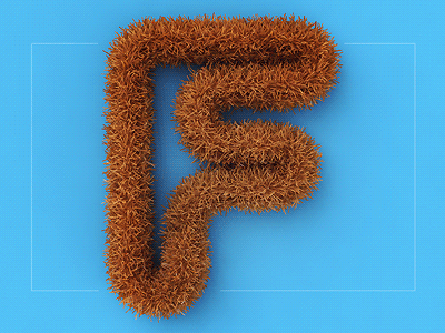 F[ur] 3d alphabet animation design f font fur lettering loop render twist webshocker