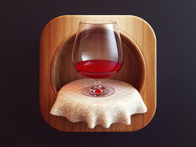 Glass 3d drink glass icon icon design ios restaurant webshocker wine