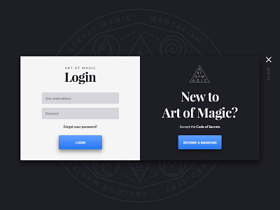 Login - Art Of Magic artofmagic login magic register web design webshocker website