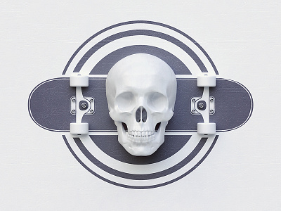 2d3d 2d 3d badge design exploration icon skate skull vector webshocker