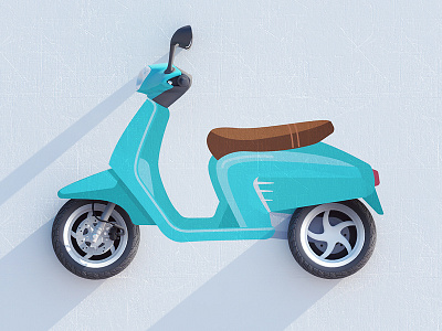 2d/3d - Scooter 2d 3d art bike design exploration render scooter style vector vespa webshocker