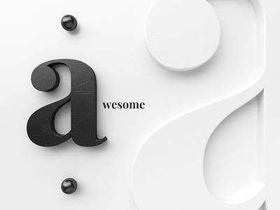 A[wesome] Art print artprint awesome black design lettering society6 title webshocker white
