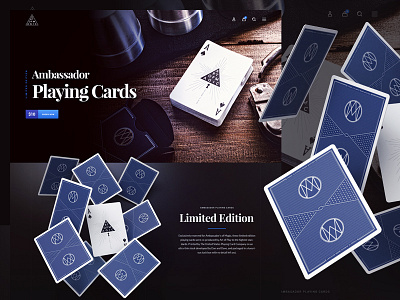 Ambassador Playing Cards art of magic landing page playing cards product ux web design webshocker website