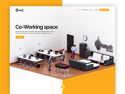 Co-working Website - WIP 3d co working design isometric visual web design webshocker website