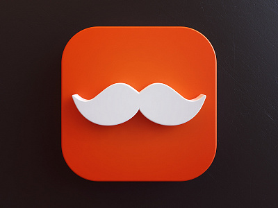 Rappi App Icon 3d app icon icon design ios mustache rappi service webshocker