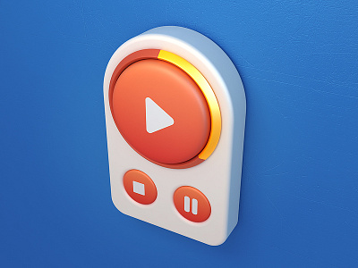 Buttons 3d audio buttons cartoon controls player render style video webshocker