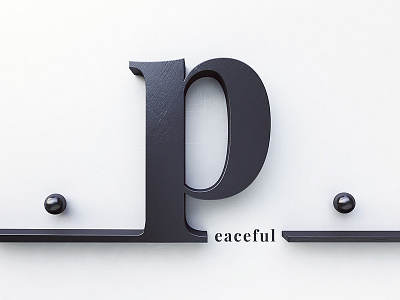 Peaceful - Art print 3d art print design font lettering peaceful render title webshocker