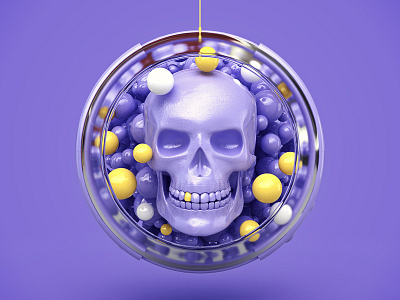 Skull 3d abstract art print balls design render skull webshocker