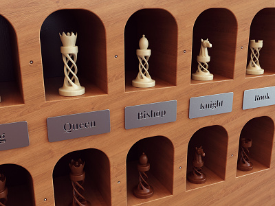 Chess Pieces - Render 3d board game chess design figures render webshocker