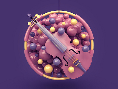 Violin II 3d abstract design icon music render violin webshocker website