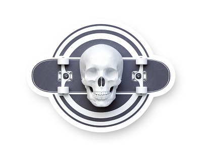 Sticker 3d design render skate skateboard skull sticker teepublic webshocker