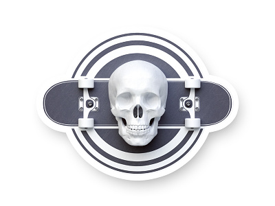 Sticker 3d design render skate skateboard skull sticker teepublic webshocker