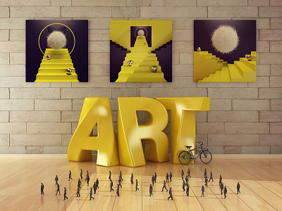 Art 3d abstract art cover design lettering render title webshocker