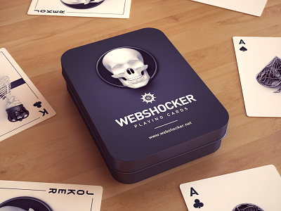 Tin box - Playing Cards 3d design playing cards poker render skull tin box webshocker