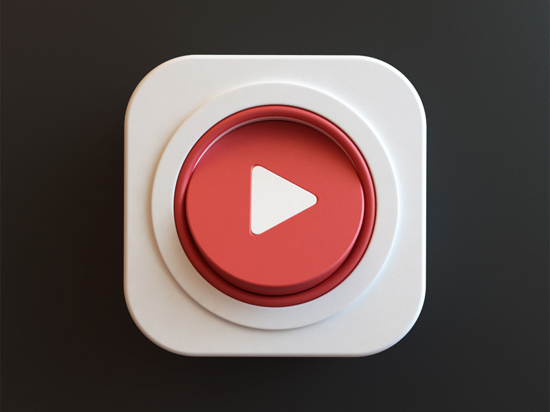 Video App Icon II player play video android ios app icon 3d design webshocker