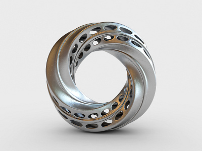 Mobious 3d abstract art chrome design icon metal mobious render webshocker