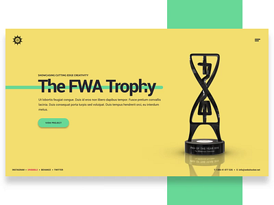 FWA Trophy 3d animation award design fwa render trophy ui ux webshocker website