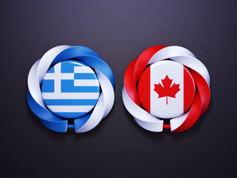 Flags 3d animation canada design greece icon logo loop rende webshocker