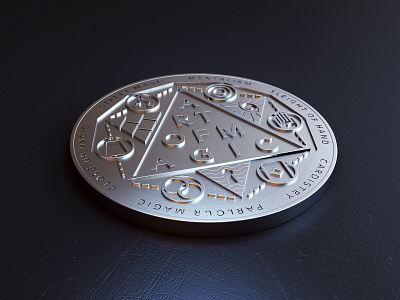 Coin - Silver 3d art of magic coin design render webshocker