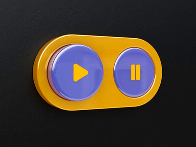 Buttons 3d animation buttons design pause play player ui webshocker