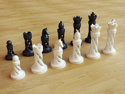 Chess - 3d Print 3d 3d print chess design game render webshocker