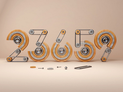 23659 3d 3dsmax abstract design illustration numbers render typography vray webshocker website