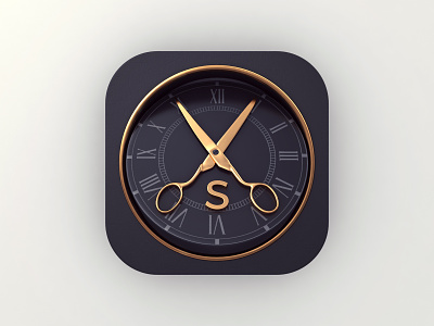 ShiftBookd icon 3d app barber design hairstylist icon ios render webshocker