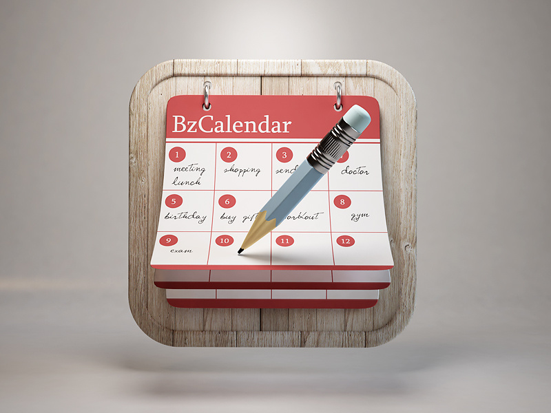 BzCalendar webshocker icon ios 3d design photoshop app