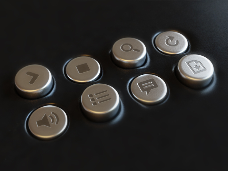 Buttons Video Player webshocker 3d buttons video player photoshop metal chrome