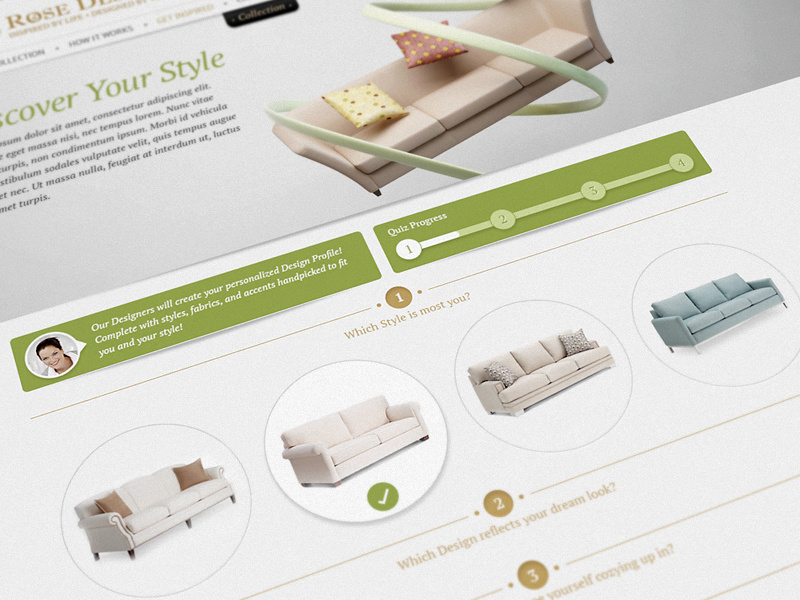 Furniture Style Quiz by Webshocker Matjaz Valentar on Dribbble