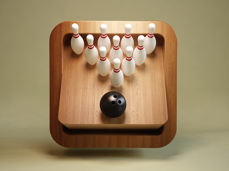 Bowling webshocker 3d ios app icon bowling game iphone ipad