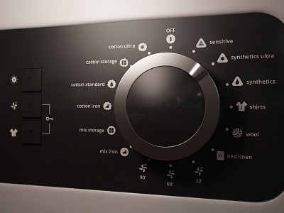 Dryer 3d controls design dryer machine photoshop webshocker