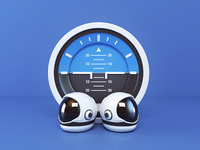 3d icon 3d branding design helmet horizon icon logo navigation pilot render ui webshocker