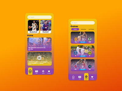 Sports News App Prototype basketball champions league games mobile mobile app mobile ui nba news sport sports sports design ucl uefa
