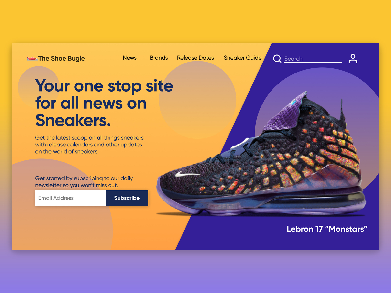 Sneaker Site Landing Page Design Prototype by Jhan Domingo on Dribbble