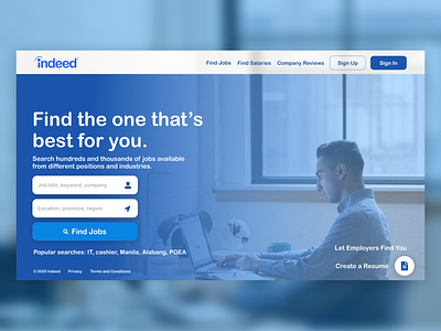 Indeed Landing Page Prototype Design