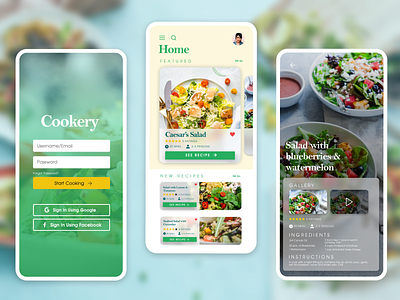 Cookery Salad Cookbook Mobile App Redesign