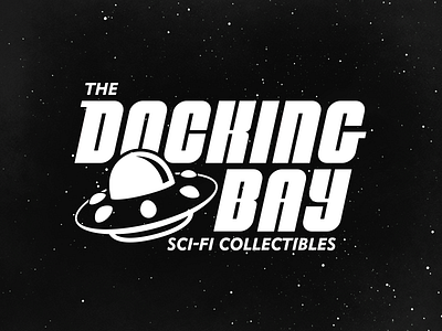 The Docking Bay Sci-fi Collectibles custom font lettering logo sci fi space ufo