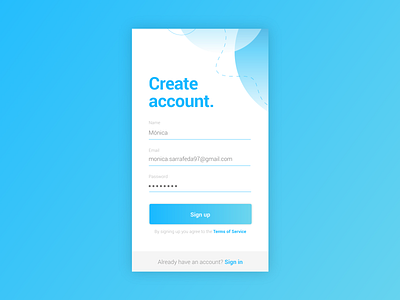 Daily UI #001 - Sign Up adobexd blue dailyui gradient grey mobile sign up soft ui