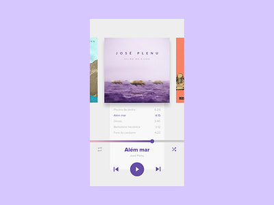 Daily UI #009 - Music Player adobexd clean dailyui music player player ui purle soft