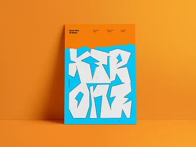 Ker One Poster blue design grid hip hop illustration lettering music orange photoshop poster urban