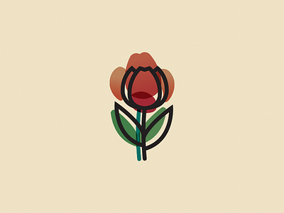 Tulip flower design flat flower illustrator netherlands paisadutch stamp tulip tulipan