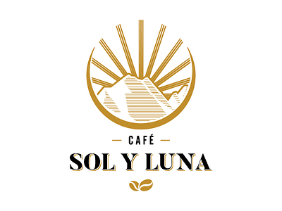 Cafe Sol Y Luna branding cafe coffe design illustrator logo mountain sol y luna sun and moon